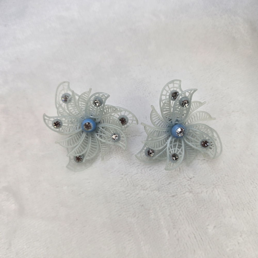 Vintage Plastic Clip On Earrings Made In Western Germany
